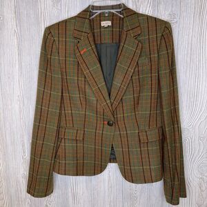Daniel Cremieux Brown Plaid Blazer with Green & Orange Windowpane
